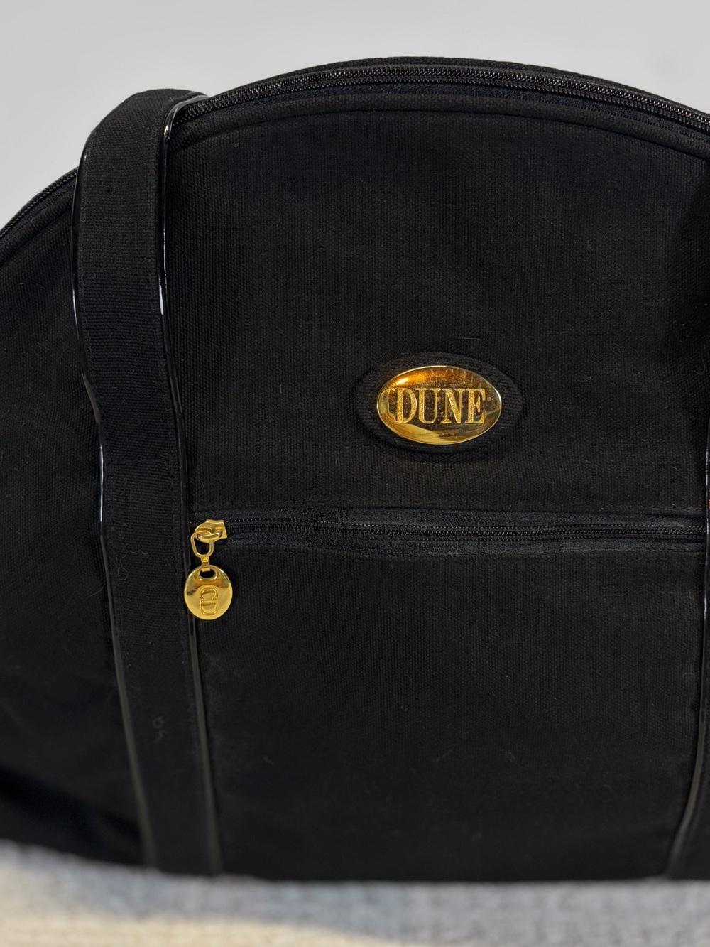 Vintage Dune Black Garment Travel Bag Luggage Carry On Weekender - Picture 2 of 9